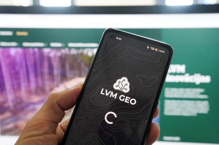 AS "Latvijas valsts meži" izstrādātā ģeotelpiskā lietotne "LVM GEO".