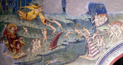 “Dvēseļu tilts” – fragments no nezināma autora 14./15. gs. mijā Loreto Aprutino klosterī Santa Maria in Piano veidotā sienas gleznojuma.