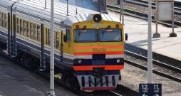 Vilciens Rīgas Centrālajā dzelzceļa stacijā.