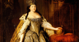 Luija Karavaka 1730. gadā gleznotais imperatores Annas parādes portrets.