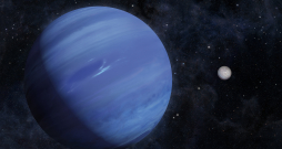 Lielā zilā planēta Neptūns un Tritons. Ilustratīvs attēls.