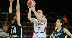 U-20 basketbolistes cīņā ar Franciju.