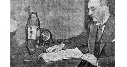 Ādolfs Bļodnieks radiouzrunā 1933. gadā.