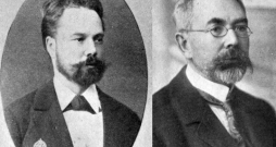 No kreisās: inženieris Aleksandrs Balodis un prof. Dr. Kārlis Balodis.