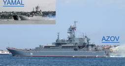 Ukraina Krimā devusi triecienus diviem Krievijas desantkuģiem.