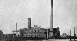 Rīgas ūdensvada iestāde ar torni 20. gs. sākumā.