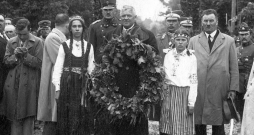 K. Ulmanis Latvijas brauciena laikā Irlavā 1934. gada jūnijā.