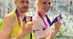 Liepājnieki Linda un Nauris finišējuši Milānas maratonā