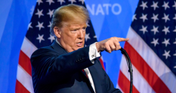 Donalds Tramps preses konferencē. 2018. gada NATO samitā.
