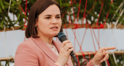 Baltkrievijas demokrātiskās opozīcijas līdere Svjatlana Cihanouska sarunu festivālā "Lampa". 