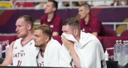 Olimpiskās kvalifikācijas turnīra finālspēle basketbolā vīriešiem starp Latvijas un Brazīlijas valstsvienībām "Arēnā Rīga".