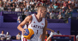 3x3 basketbola turnīra spēle starp Latvijas un Lietuvas valstsvienībām 2024. gada vasaras olimpiskajās spēlēs Parīzē.
