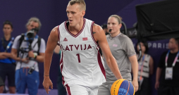 Latvijas 3x3 basketbola izlases spēlētājs Nauris Miezis.