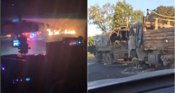 Krievijā ziņo par Kurskas apgabalā iznīcinātu krievu militārā transporta kolonnu.