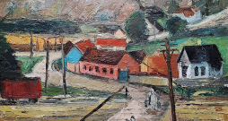 Ansis Artums "Ainava" (1933, audek., eļļa, 49,8 x 69).