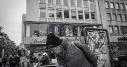 Frankfurtes ielas, galerijas, arhitektūra. Grāmatu tirgus. Vācija. 