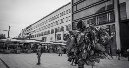 Frankfurtes ielas, galerijas, arhitektūra. Grāmatu tirgus. Vācija. 