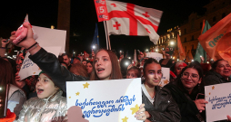 Eiropas Savienības atbalstītāju mītiņš 20. oktobrī Tbilisi.