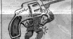 "Pēdējā Brīdī" karikatūra par Bruno Kalniņu un ieroču lietu.