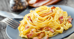 Pasta carbonara.