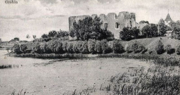 Grobiņas pilsdrupas 20. gs. sākumā.