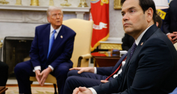 ASV valsts sekretārs Marko Rubio, Donalds Tramps. 