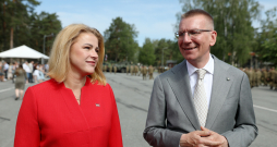 Ministru prezidente Evika Siliņa un Valsts prezidents Edgars Rinkēvičs.