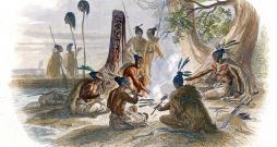 Jaunzēlandes iedzimtie cep un apēd savus ienaidniekus. 1840. gads.

