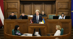 Viktors Valainis Saeimā notikušajās ekonomikas debatēs.