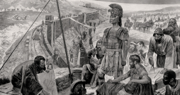 Romas imperators Adrians uzrauga mūra celtniecību. Tā saucamā Adriana siena iezīmēja Romas impērijas robežu Britānijā.
