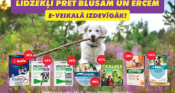 Populārāko mājdzīvnieku pretparazītu līdzekļi.