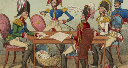 "Svētās savienības" dalībnieki. 19. gs. sākuma karikatūra.