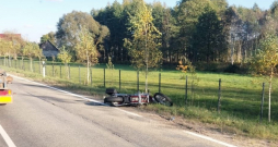 Aizkraukles novada Seces pagastā avarējušais motocikls, kura vadītājs gājis bojā.

