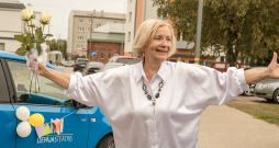 Aina Karele 80 gadu jubilejā Liepājā.