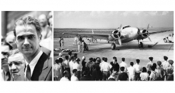 Hovards Hjūzs 1938. gadā un viņa "Lockheed 14 Super Electra" pirms izlidošanas. Hovards Hjūzs 1938. gadā un viņa "Lockheed 14 Super Electra" pirms izlidošanas.