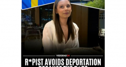 Fotokolāžā no portāla "Visegrad24" teksts: "Izvarotājs izvairās no izsūtīšanas, jo izvarošana "nav notikusi pietiekami ilgi"." Fotokolāžā no portāla "Visegrad24" teksts: "Izvarotājs izvairās no izsūtīšanas, jo izvarošana "nav notikusi pietiekami ilgi"."