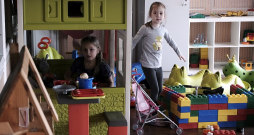 Ukraiņu bērni rotaļājas spēļu stūrī uz prāmja "Isabelle", kad tas bija pietauvots Tallinā kā pirmā patvēruma meklētāju pagaidu mājvieta. Tagad visas valsts finansētās izmitināšanas vietas slēgtas. Ukraiņu bērni rotaļājas spēļu stūrī uz prāmja "Isabelle", kad tas bija pietauvots Tallinā kā pirmā patvēruma meklētāju pagaidu mājvieta. Tagad visas valsts finansētās izmitināšanas vietas slēgtas.