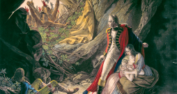 Ilustrācija no Džeimsa Fenimora Kūpera vēsturiskā romāna "Pēdējais mohikānis".