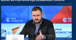 Pagājušā gada pavasarī Austrumeiropas valstu medijus aplidoja bijušā "Sputnik Lietuva" galvenā redaktora Marata Kasema publiskā grēksūdze. Attēlā – Polijas medija "TWP World" publikācijas pieteikums.