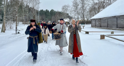 Trumelnieku gājiens Brīvdabas muzejā 14. decembrī.
