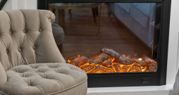 Iebūvējams elektriskais kamīns.