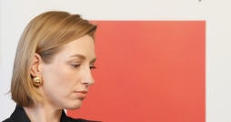 Kultūras ministre Agnese Lāce piedalās preses konferencē, kurā paziņo "Lielās mūzikas balvas" nominantus.