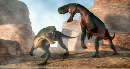 Gorgonopsīdi. 3D ilustrācija.