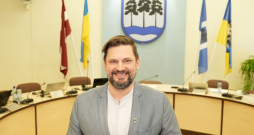 Ogres novada domes priekšsēdētājs Andris Krauja pēc ievēlēšanas amatā.