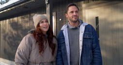 Aktrise Lelde Dreimane un viņas dzīvesbiedrs Artūrs. 