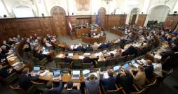 Saeimas sēžu zāle.