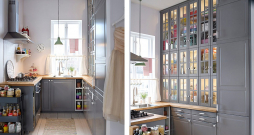 Īpašu šarmu virtuvei senā namā piešķir bufetes vai skapīši – vitrīnas ar stikla durtiņām.