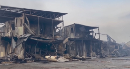 Iznīcinātā rehabilitācijas centra ēka Kabulā.