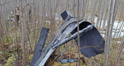 Svariņu pagasta teritorijā nokritušā drona atlūzas.