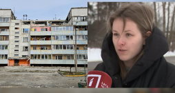 Izpostītā ēka. Mājas iemītniece Adele Rasmane.